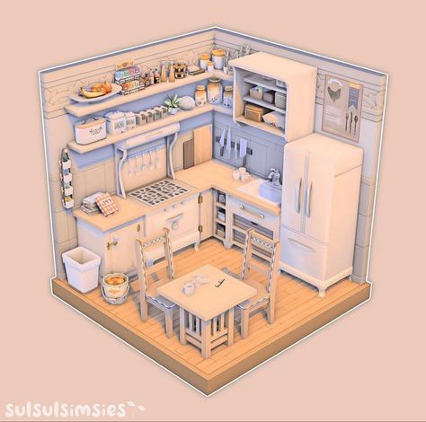 Sims Layout, Sims 4 Loft, Snowy Escape, Small Dorm Room, Sims Freeplay Houses, Sims 4 Kitchen, Sims Free Play, Sims 4 House Plans, Sims 4 House Building