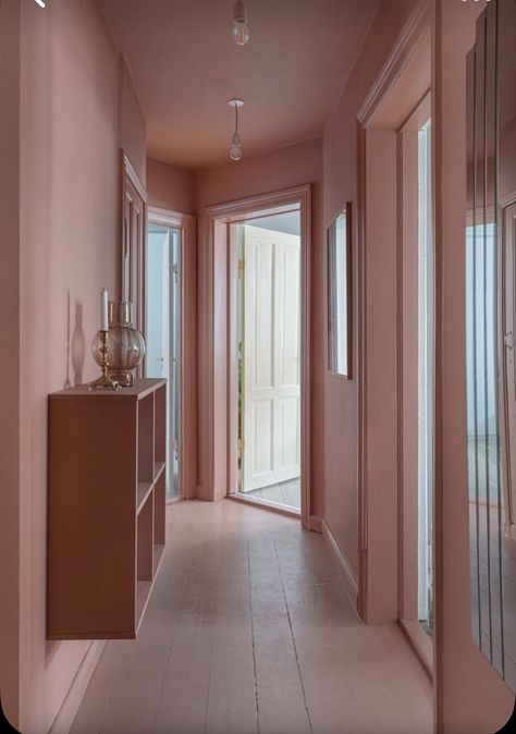 Hallway Colours, Small Entryways, Blue Bedroom, Paint Colors For Home, Pink Walls, House Inspo, Wall Paint, Room Makeover, Colorful Interiors