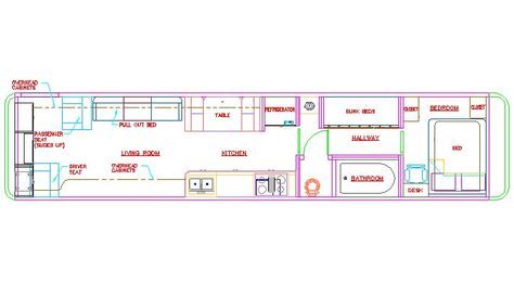 Not a bad floor plan. ~ I could do this, without the bunks and no desk in the bedroom... Bus Conversion Floor Plans, School Bus Rv Conversion, Bus Remodel, Bus Rv Conversion, Bus Tiny House, Bus Conversion Ideas, School Bus Tiny House, School Bus House, School Bus Camper