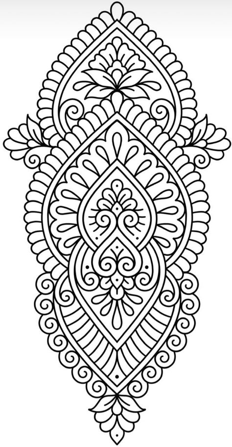 Simple Mandala Tattoo Design Pattern, Mandala Outline Design, Ornamental Tattoo Design Mandalas, Tattoo Sleeve Stencils, Tattoo Exercises, Ornamental Tattoo Design, Simple Mandala Tattoo, Mandala Simple, Henna Tattoo Stencils