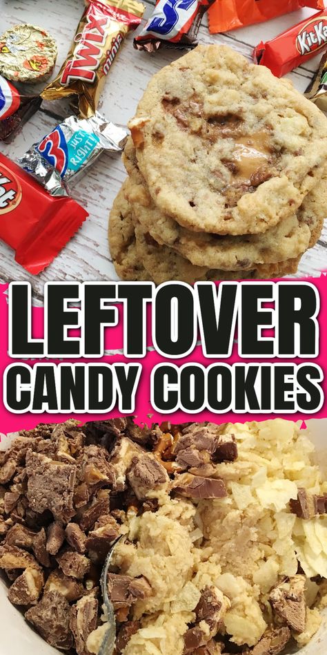 Leftover Candy Cookies, Ragtag Candies, What To Do With Leftover Candy Bars, Leftover Chocolate Candy Recipes, Recipes With Leftover Halloween Candy, Halloween Candy Desserts Leftover, Leftover Halloween Candy Recipes, Candy Cookies Recipes, Halloween Candy Recipes