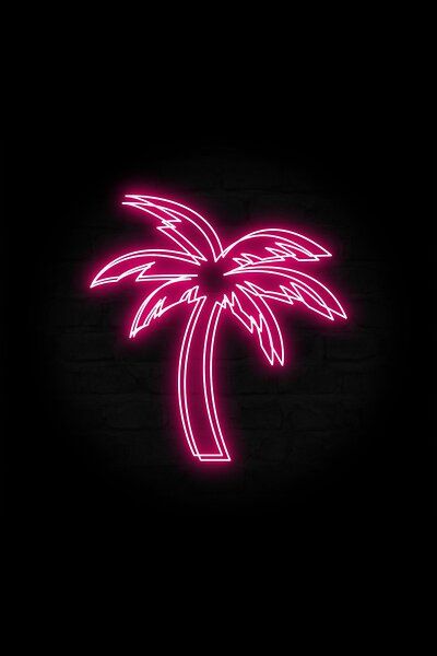 Miami Logo Design, Pink Palm Tree Aesthetic, Orange Vaporwave, Yellow Vaporwave, Red Vaporwave, Palm Tree Outline, Lid Lights, Neon Palm Tree, Palm Tree Logo