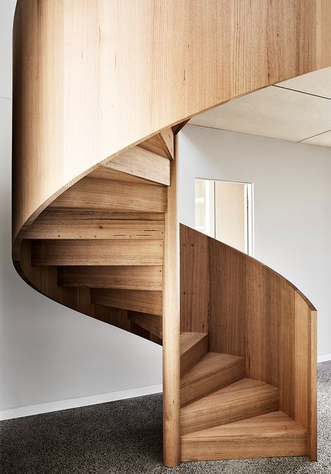 Simpson Street by Steffen Welsch Architects - Project Feature - The Local Project - The Local Project Spiral Stairs Design, Rustic Stairs, Types Of Stairs, Interior Staircase, Spiral Stairs, The Local Project, Interior Stairs, Modern Staircase, Spiral Staircase