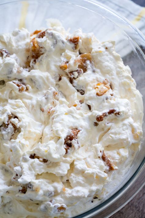 Healthy Dessert Salads, Pineapple Pretzel Fluff Salad 12 Tomatoes, Pineapple Fluff Recipe With Pretzels, Pineapple Pretzel Salad Recipe, Banana Fluff Dessert, Fluff Salad Recipes Cool Whip, Cool Whip Salad Recipes, Pretzel Fluff Salad, Pineapple Pretzel Fluff