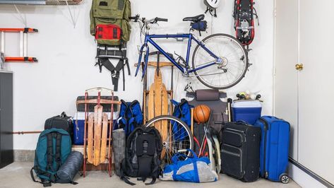 Photo: trekandshoot (Shutterstock)Gear for outdoor adventures often gets tossed in the garage or to the back of the closet when you’re done using it—and that’s where it stay, forgotten, until the next excursion. It may be many months before you discover your tent is musty or your inflatable raft has sprung a leak. It’s not uncommon for items that are showing some wear and tear to be replaced rather than repaired, but that can get expensive quickly. Here are some ways to get more miles out of you Sports Gear Organization, Sports Equipment Organization, Garage Hacks, Inflatable Rafts, Outdoor Adventure Gear, Gear Organizer, Two Car Garage, Adventure Gear, Kids Play Area