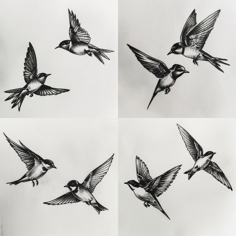 Flying Sparrow Tattoo, Cliff Swallow Tattoo, Sparrow Flying Tattoo, Flying Sparrow Drawing, Sparrow In Flight Tattoo, Sparrow Vs Swallow Tattoo, Old World Swallowtail Tattoo, Flying Tattoo, Sparrow Tattoo