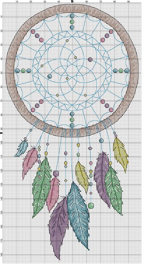 Dream Catcher Cross Stitch, 50 Tattoo, Free Cross Stitch Pattern, Cross Stitch Sampler Patterns, Unique Cross Stitch, Dragon Cross Stitch, Cross Stitch Geometric, Xstitch Patterns, Tiny Cross Stitch