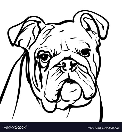 Outline Nail Art, Bulldog Drawing, Outline Pictures, White Bulldog, Dog Bulldog, Visual Design Trends, American Bull, Dog Outline, Outline Illustration