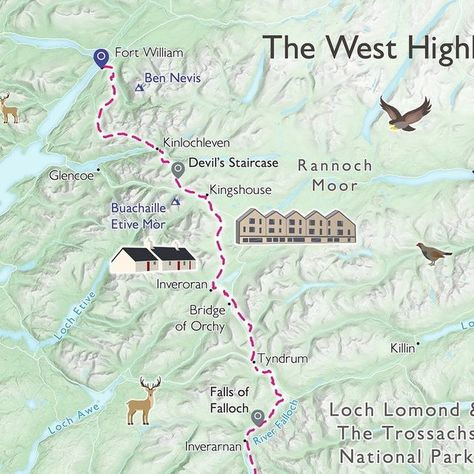 Ordnance Survey on Instagram: "A Route a Day in May - Day 11

The West Highland Way stretches 96 miles (154km) from Milngavie to Fort William, taking in a huge variety of scenery along the way. 

Today's route is 12 mile trek from Tyndrum to Inverarnan and great for anyone who wants to sample a section during one day. It takes in stunning mountain views of some of the west Highlands’ most spectacular and lofty peaks. The Falls of Falloch and Beinglas Falls are worth a look, and those with an historic passion will be able to explore the ruins of the ancient St Fillan’s chapel.

Have you completed West Highland Way or visited parts of it? Where would you recommend for 

📱 Find the route in our stories to save it in OS Maps 
🚶‍♂️ 12 miles (19km)
⏱️ approx 5.5hrs
🗺️ OL39
🥾 Technicality - M Os Maps, West Highland Way, Ben Nevis, Fort William, May Days, Loch Lomond, Killin It, The Ruins, West Highlands