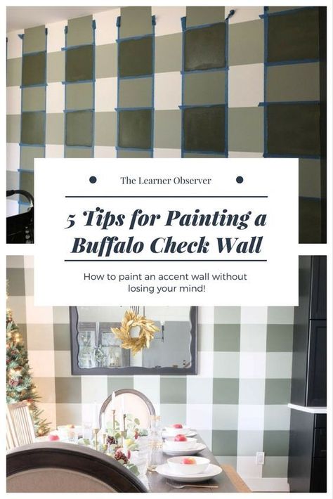 Buffalo Check Wall, Tips For Painting, Accent Wall Paint, Accent Walls In Living Room, Accent Wall Bedroom, Wallpaper Accent Wall, Southern Home, Modern Wallpaper, Buffalo Check