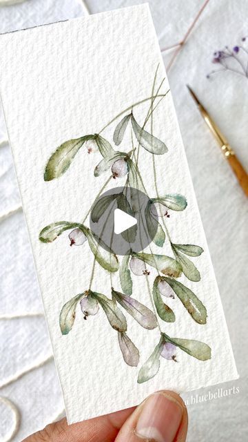 36K likes, 233 comments - bluebellarts on November 18, 2022: "Simple symbolic Mistletoe branches, and it feel so very Christmassy… hopefully it is in the nex..." Mistletoe Watercolor Christmas, Watercolor Christmas Cards Diy Ideas, Mistletoes Craft, Watercolour Mistletoe, Watercolor Christmas Cards Ideas, Painted Mistletoe, Watercolor Christmas Cards Ideas Simple, Easy Watercolor Christmas Cards, Mistletoe Illustration