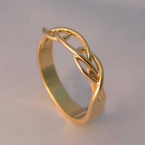 Infinity Knot Ring - 14K Gold Ring , Wedding #jewelry #ring @EtsyMktgTool #weddingring #weddingband #handmadering #goldring #mensband Infinity Knot Ring, Gold Band Wedding Ring, Gold Ring Wedding, Infinity Knot, Celtic Wedding Rings, Braided Ring, Celtic Rings, Gold Ring Designs, Ring Wedding Band