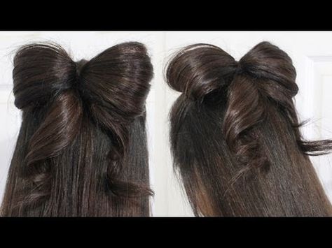 I've done something like this before and it turned out really cute! Bow Hairstyle Tutorial, Half Updo Hairstyles, Hair Bow Tutorial, Bow Hairstyle, Step By Step Hairstyles, Medium Long Hair, Ribbon Hair, Half Up Hair, Great Hair