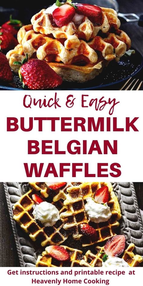 Buttermilk Waffles Belgian, Easy Belgian Waffle Recipe, Caramel Syrup Recipe, Freezable Breakfast, Belgian Waffle Recipe, Buttermilk Waffles Recipe, Belgian Waffles Recipe, Easy Waffle Recipe, Buttermilk Waffles