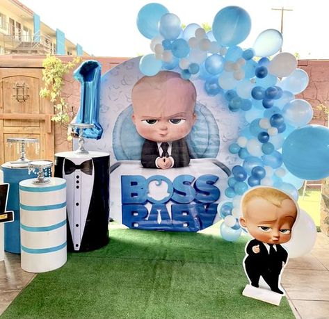 Boss Baby Birthday Decoration, Boss Baby Decorations 1st Birthday, Baby Boss Decoration Ideas, Boss Baby Birthday Party Boy, Happy Birthday Boss, Baby Decorations, Baby Boy Themes, Boss Birthday