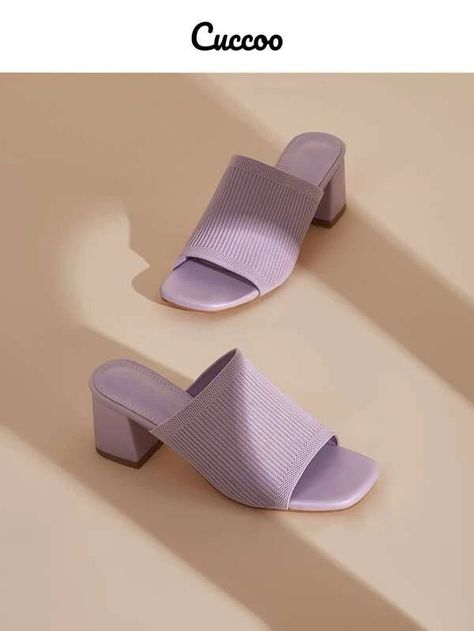 Cuccoo Knit Chunky Heeled Mules Heel Mules Outfit, Mules Outfits, Heels Aesthetic, Shoes Photography, Statement Shoe, Girly Bags, Girly Shoes, Strappy Heels, Luxury Shoes