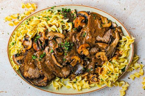 Beef Brisket Noodles, Brisket Stroganoff Recipe, Leftover Brisket Stroganoff, Brisket Stroganoff, Miracle Noodles, Lamb Dishes, Toronto Food, Stroganoff Recipe, Brisket Recipes