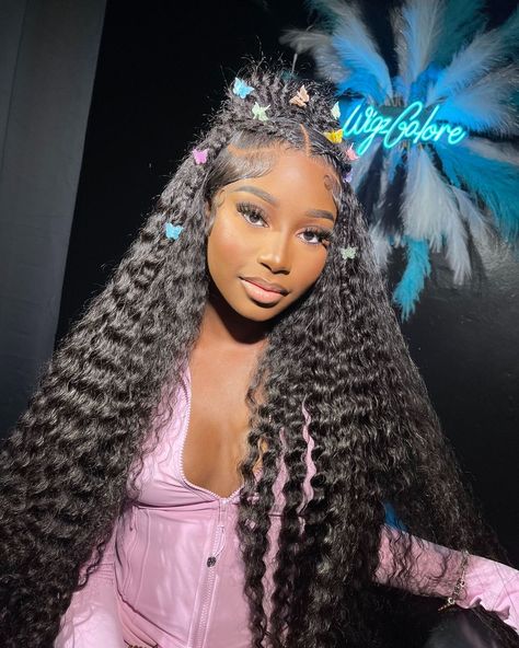 Everything sooo fyeee😍Love the amazing work from stylist @wigzgalore❣️   Grab bomb deep wave wig and get this inspired look💕  Follow @bombtress_hair for more hair ideas🤩  . . . . . . . . . . . #explore #crownbraid #wiggoals #lacefrontwig #deepwavewigs #curlywig #lacefront #wigunits #wiginstall #lacewigs #lacefrontalwig #issawig #wigsale #wigsforsale #hairvendor #wigfactory #frontalwig #hdwig #humanhairwigs #transparentlace #wigstore #gluelesswig #deepwavehair #wigsforblackwomen #curlyhair Deep Wave Hairstyles Wig, Hairstyles With Deep Wave Wig, Styles For Deep Wave Wig, Water Wave Wig Hairstyles, Deep Wave Wig Hairstyles, Deep Wave Frontal Wig Hairstyles, Deep Wave Wig Styles, Curly Wig Hairstyles Black Women, Wigs Styles