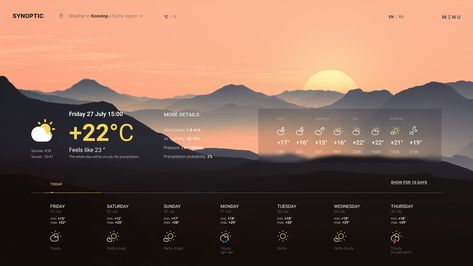 Weather web design concept on Behance Weather Website Design, Weather Template, Weather Website, Weather Ui, App Promo, Templates Powerpoint, Ui Design Trends, James Turrell, Weather App