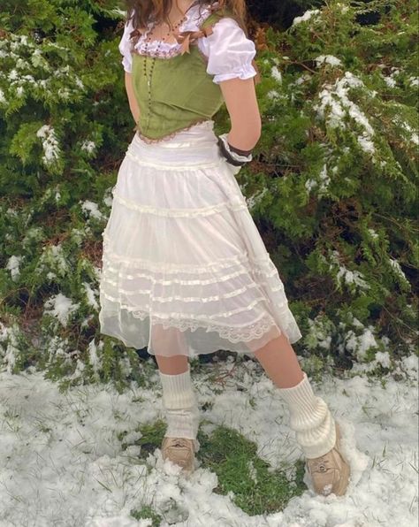 Fairy Clothes Aesthetic, Spring Fairycore Cosplay Dress, Fairycore Outfit Corset, Folk Style Clothing, Fairy Aesthetic Clothes, Summer Fairy Kei White Fairy Dress, Outfit Punk, White Fairy Kei Summer Dresses, Summer White Fairy Kei Dress