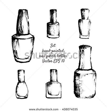 Nail Polish Drawing Sketch, Nail Polish Bottle Tattoo, Nail Polish Bottle Drawing, Sing Aesthetic, Nail Polish Drawing, Vanity Painting, Crawdads Sing, Nail Polish Bottle, Bottle Drawing