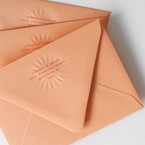 Nicety Studio Very Excited, Custom Invitations, Letterpress, Stationery Design, Blinds, Wedding Invitations, Envelope, Coral, Stationery