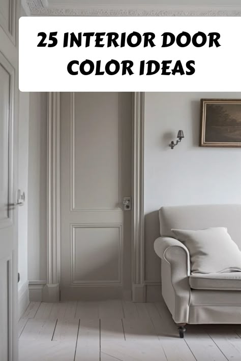 Upgrade your home with stylish interior doors! Discover the latest trends in interior door styles and colors. Get inspired by our ideas and tips for an interior door makeover. From classic to modern, find the perfect interior door that complements your style. Explore a variety of interior door paint colors to add a pop of personality to any room. Transform your space today with these stunning interior doors ideas. 6 Panel Interior Door Colors, Door Painting Colors Interior, Door Colour Ideas Interiors, Door Trim Colors Interior, Beige Internal Doors, Colored Doors Inside House, Colour Interior Doors, Trim And Interior Door Colors, Door Colors Inside House