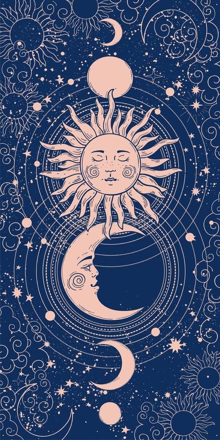 Sun Tarot Card Stock Illustrations – 2,128 Sun Tarot Card Stock Illustrations, Vectors & Clipart - Dreamstime The Sun Tarot Card Illustration, Tarot Cards Sun And Moon, The Sun Tarot Card Aesthetic, Sun And Moon Illustration Art, The Sun Tarot Card Wallpaper, Tarot Cards Aesthetic Art, Sun Illustration Vintage, Star Tarot Card Tattoo, Sun Card Tarot