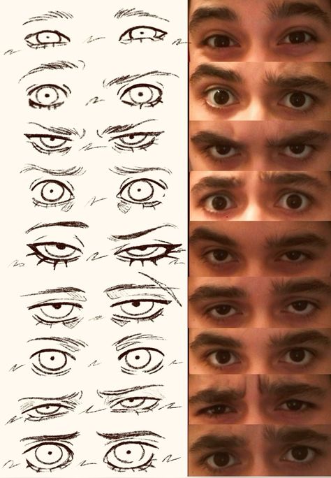 Trying out a new style Different Eye Shapes Drawing Reference, How To Draw Eye Expressions, Stylistic Eyes Drawing, Eyes Drawing Inspiration, Eye From The Side Reference, Makeup Art Drawing, How To Draw Psychotic Eyes, Eye Drawing Emotions, Round Eyes Drawing Reference