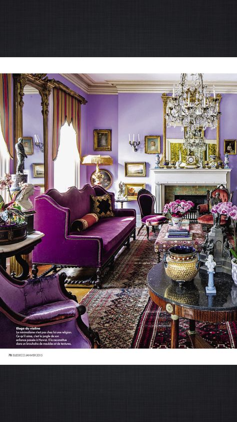 Fuschia Lady Lounge, Deco Violet, Lilac Room, Modern Living Room Design Ideas, Lavender Room, Modern Living Room Design, House Beautiful Magazine, Purple Rooms, Living Room Design Ideas