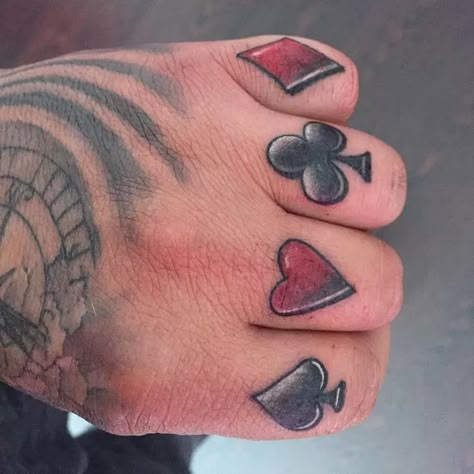 Knuckle Tattoo Ideas | Designs for Knuckle Tattoos Men Finger Tattoos, Knuckle Tattoo, Poker Tattoo, Heart Tattoo On Finger, Vegas Tattoo, Finger Tats, Knuckle Tattoos, Hand And Finger Tattoos, Finger Tattoo Designs