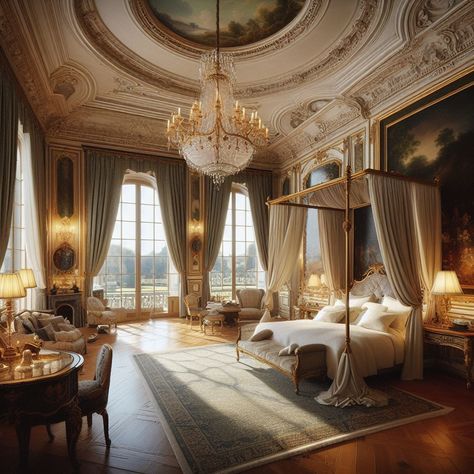 Royal Suite Room Hotel, Baroque Bedroom Aesthetic, Regency Era Bedroom, Victorian Mansion Interior Bedrooms, Victorian Era Bedroom, Palace Bedroom, Bedroom Royal, Manor Bedroom, Victorian Bedrooms