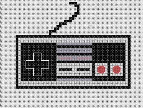 Another day, another thing to distract me from my self-imposed deadline for finishing the Dark World geeky pattern to give to the internet. This time I’m going back to my gaming roots —… Video Game Cross Stitch, Subversive Cross Stitches, Stitch Games, Geek Cross Stitch, Nes Controller, Crochet Needlework, Dark World, Pixel Crochet, Mini Cross Stitch