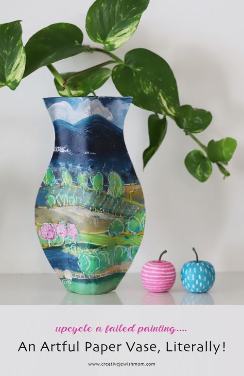 Paper Vases Diy, Vase Templates Free Printable, Paper Vase Craft, Kids Vase Craft, Flower Vase Crafts For Kids, Paper Vase Diy, Paper Mache Vases Diy, Paper Collage Flower Vase, Culture Exhibition