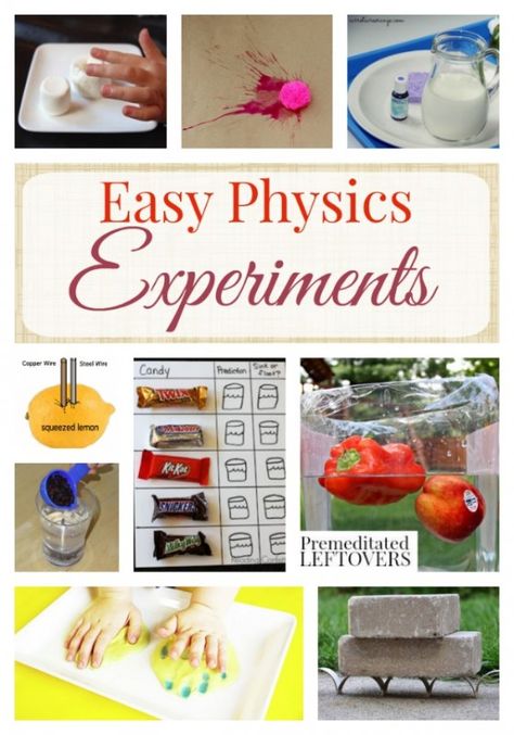 Easy Physics Experiments for Kids- These experiments make learning about physics a great deal of fun. They can be used to teach students of all ages, too! Easy Physics Experiments, Physics Experiments For Kids, Physics Presentation, Physics Activities, Simple Science Experiments For Kids, Physics Tricks, Lab Notebook, Simple Science Experiments, Physics Classroom