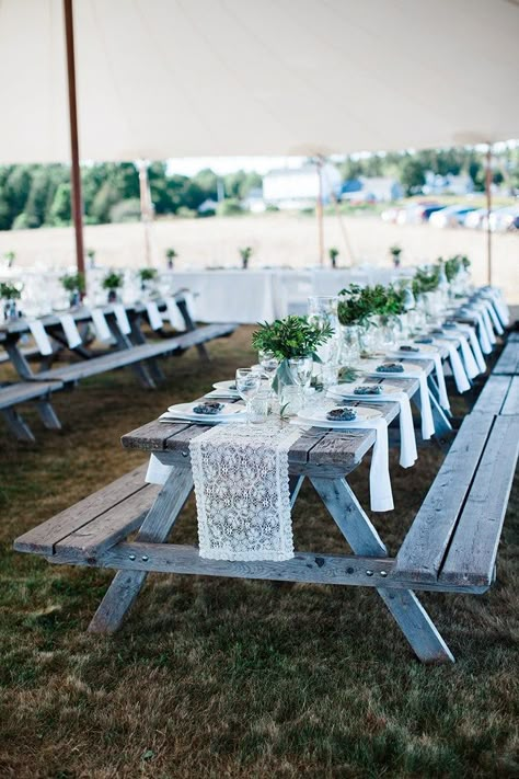 Picnic Table Wedding, Pavillion Wedding, Campground Wedding, Camping Wedding, Pavilion Wedding, Cottage Wedding, Picnic Wedding, Picnic Tables, Camp Wedding