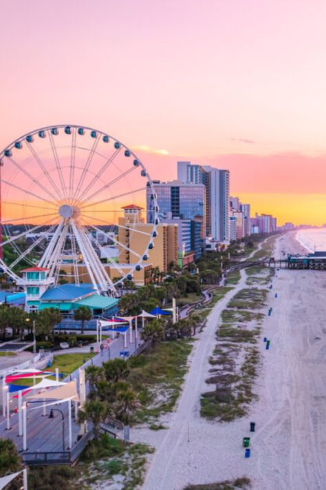 Ideally located on South Carolina’s Atlantic coast, Myrtle Beach is a fun-loving hub of activity where families flock for its 60 miles of magnificent shoreline, oodles of entertainment options, and state parks showcasing the area’s seaside beauty. For more inspiration, click the link. Myrtle Beach Skywheel, Myrtle Beach State Park, Myrtle Beach Boardwalk, Travel Benefits, South Carolina Beaches, Beach South Carolina, Myrtle Beach South Carolina, Forest View, Beach Activities