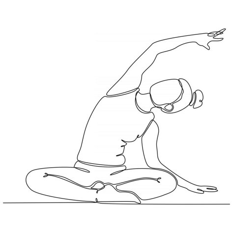 Yoga Graphics Illustrations, Yoga Line Drawing, Yoga Artwork, Yoga Drawing, Yoga Symbols, Yoga Logo, Black And White Cartoon, Human Drawing, Continuous Line Drawing