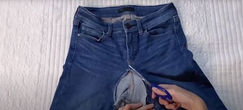 How To Make Jeans High Waisted, Diy Low Waisted Jeans, Diy High Waisted Jeans, Diy Highwaisted Jeans, Let Out Jeans Waist, How To Make High Waisted Jeans Lower, How To Make Pants Low Waisted, Low Waist To High Waist Diy, How To Make Low Rise Jeans High Waisted