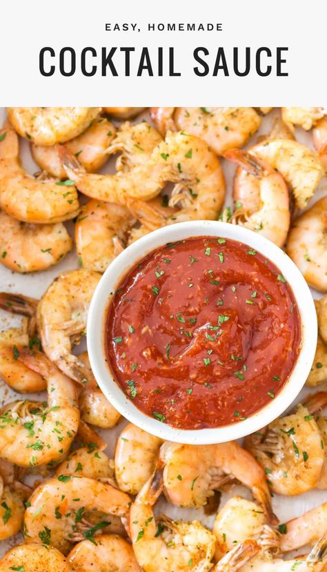 Cocktail Sauce | Learn how to make the best homemade cocktail sauce for shrimp. This easy recipe uses ketchup, horseradish and a few other simple ingredients to make a healthy, flavorful DIY cocktail sauce. #cocktailsauce #shrimp Diy Cocktail Sauce, Cocktail Sauce Recipes, Cocktail Sauce For Shrimp, Sauce For Shrimp, Simply Whisked, Diy Sauces, Delicious Sauces, Homemade Cocktail Sauce, Cocktail Sauce Recipe