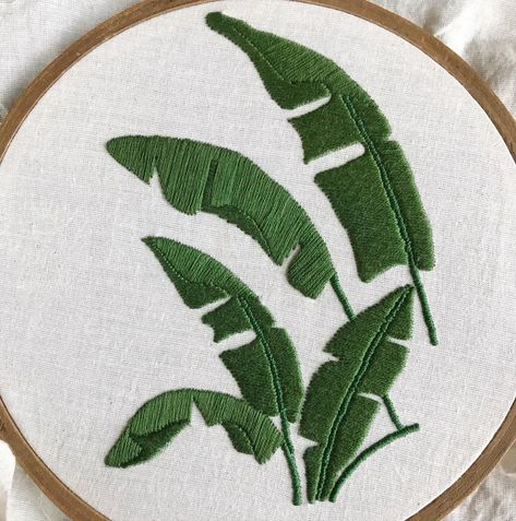 Plant Embroidery, Monstera Embroidery, Tropical Embroidery Pattern, Monstera Embroidery Pattern, Embroidery Plants Leaves, Monstera Leaf Embroidery Pattern, Houseplant Embroidery, Embroidery Leaf, Diy Embroidery Designs