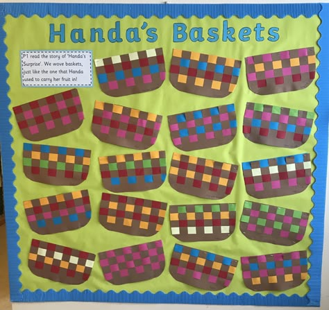 Paper basket weaving with Primary 1s after reading ‘Handa’s Surprise’. Handa Surprise Eyfs, Handa Suprise Activities, Handa's Surprise Activities Eyfs, Hands Surprise Eyfs, Handas Hen Activities Eyfs, Handa's Surprise Eyfs, African Activities For Preschool, Handa Surprise Activities, Eyfs Africa Topic