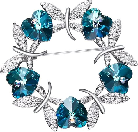 Amazon.com: Crystals Brooch “Blue Enchantress” Platinum Plated Elegant Dragonfly Fashion Pin Gift for Women Girls for Clothing Bag Decor - Qiaofulicheerfully (Blue-13): Clothing, Shoes & Jewelry Dragonfly Fashion, Blue Purple Butterfly, Mathias Lauridsen, Swarovski Brooch, Rhinestone Fashion, Hot Jewelry, Buy Crystals, Pretty Jewelry, Butterfly Brooch