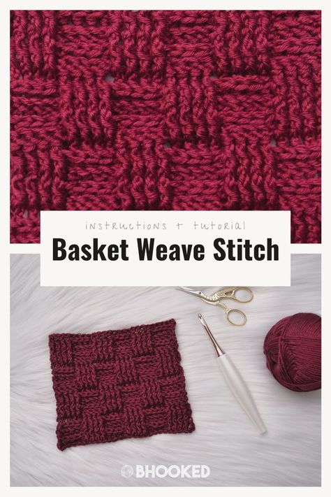 Basket Weave Stitch Crochet, Basket Weave Crochet Pattern, Basket Weave Crochet Blanket, Basket Weave Stitch, Basket Weave Crochet, Basketweave Stitch, Crochet Stitches Guide, Crochet Stitches Diagram, Crochet Stitches For Blankets