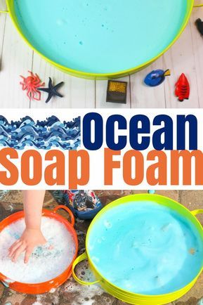 Foam Sensory Bin, Ocean Activities Preschool, Ocean Lesson Plans, Foam Recipe, Ocean Soap, Ocean Theme Crafts, Ocean Theme Preschool, Soap Foam, Ocean Activities