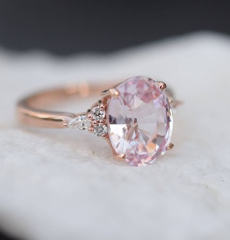 Blush Pink Sapphire Engagement Ring. Light Peach Pink Sapphire - Etsy Oval Morganite Rings In Pink Gold, Oval Morganite Ring In Pink Gold, Oval Pink Morganite Diamond Ring, Pink Gold Morganite Oval Ring, Pink Oval Diamond Promise Ring, Oval Rose Gold Pink Sapphire Ring, Oval Pink Sapphire Ring In Pink Gold, Oval Pink Sapphire Ring In Rose Gold, Rose Gold Oval Pink Sapphire Ring