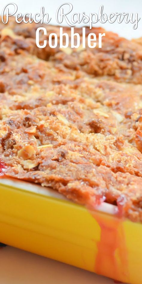 Peach Raspberry Desserts, Peach And Raspberry Cobbler, Peach And Raspberry Recipes, Peach Raspberry Cobbler, Raspberry Cobbler Recipe, Cobblers Recipes, Rasberry Recipes, Raspberry Cobbler, Fruit Crisp Recipe