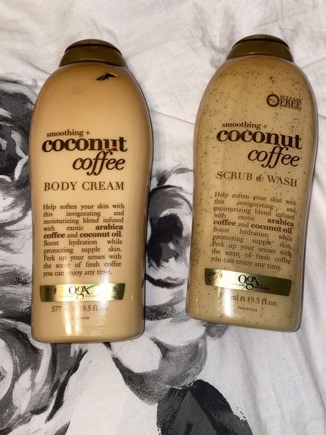 Coffee Shower Routine, Coconut Coffee Body Wash, Ogx Body Wash, Ogx Coconut Coffee, Coffee Body Wash, Ogx Coconut, Body Wash And Lotion, Coconut Coffee, Body Hygiene