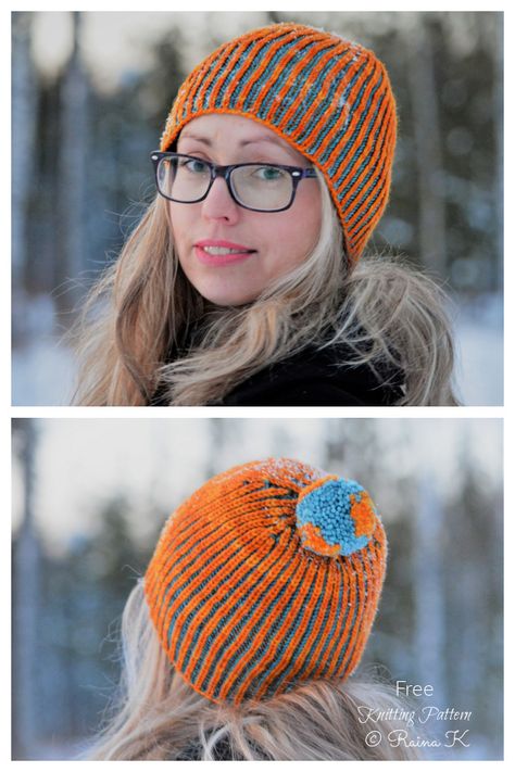 BriocheStarter Hat Free Knitting Pattern - Knitting Pattern Brioche Beanie Free Pattern, Cat Ear Hat Knitting Pattern, Fair Isle Knitting Patterns Free, Fair Isle Hat Pattern, Brioche Knitting Patterns, Knit Beanie Pattern, Beanie Knitting Patterns Free, Cable Knitting Patterns, Hat Patterns Free