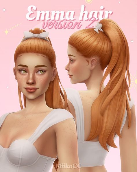 Emma hair version 2 | Patreon Long Ponytail Hairstyles, Mods Sims 4, Pelo Sims, Sims 4 Teen, Sims 4 Characters, Sims 4 Mm, Sims Four, Sims4 Clothes, Sims 4 Cc Packs